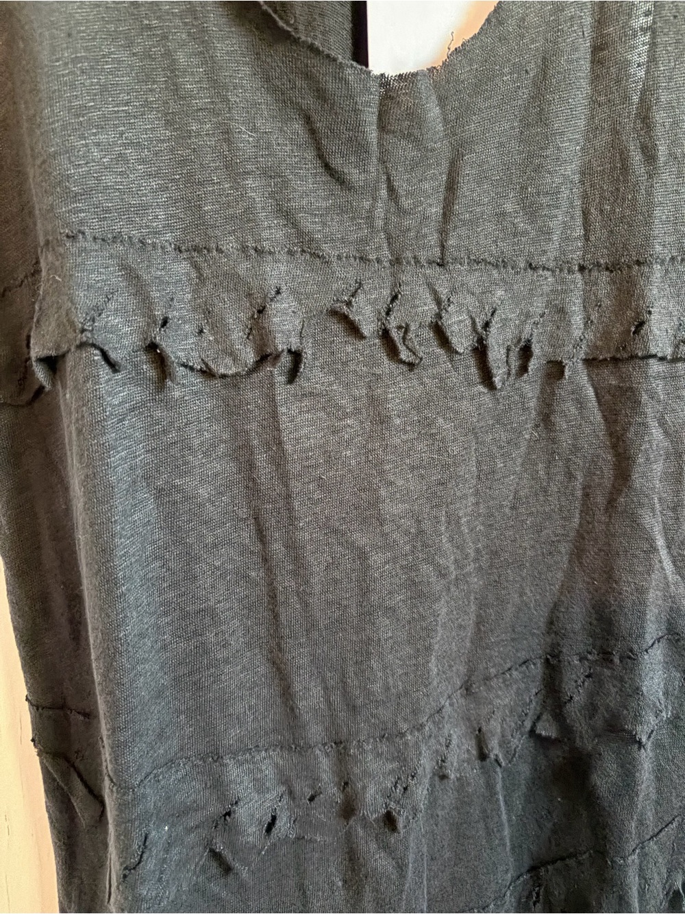 IRO Black Racerback Tank with Subtle Ruffle Bands - Picture 2 of 6